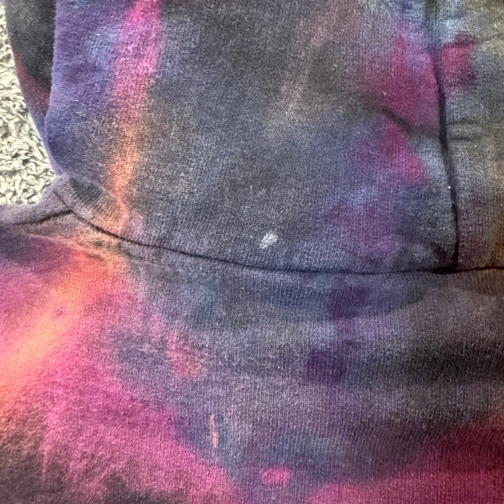 Hanes Ultimate Cotton Galaxy Tie Dye Zip Up Hoodie Mens XL VTG - Picture 7 of 7